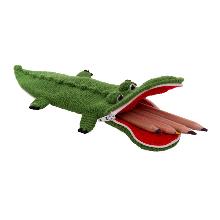 Crocodile Crochet Pencil Case
