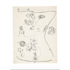 Map of Down Below by Leonora Carrington (A6 postcard)