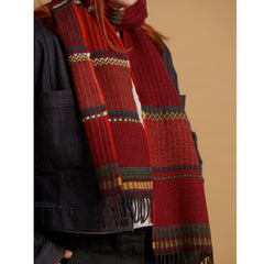 Wallace and Sewell Merino Lambswool Cassia Crimson Scarf