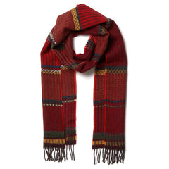 Wallace and Sewell Merino Lambswool Cassia Crimson Scarf