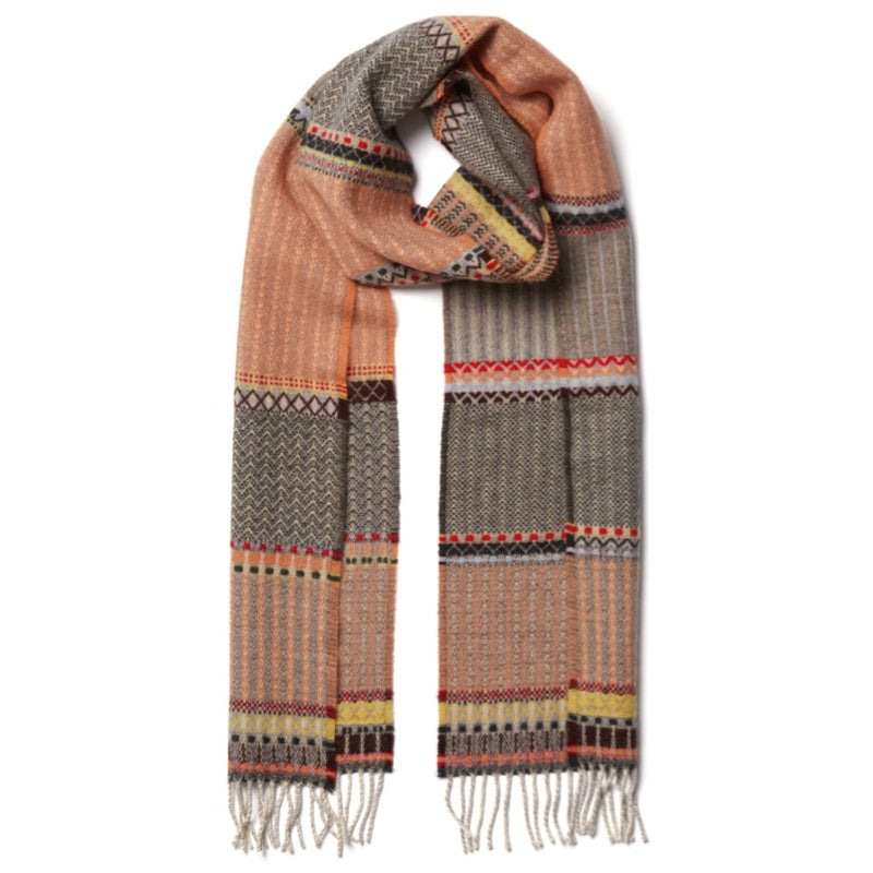 Wallace and Sewell Merino Lambswool Cassia Peach Scarf