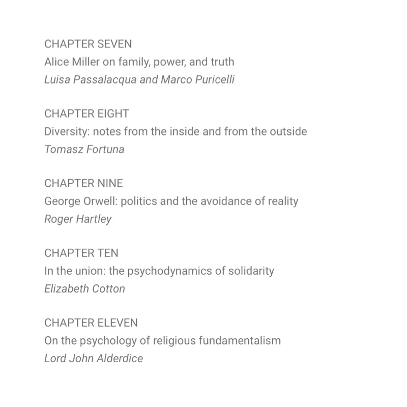 A Deeper Cut: Further Explorations of the Unconscious in Social and Political Life Editor: David Morgan