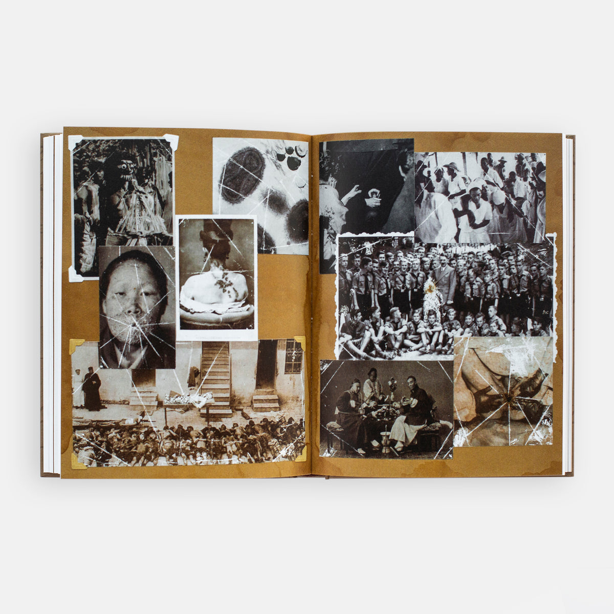 Succubations & Incubations - Antonin Artaud. double page spread of collage of vintage photographs by Martin Bladh and Karolina Urbaniak