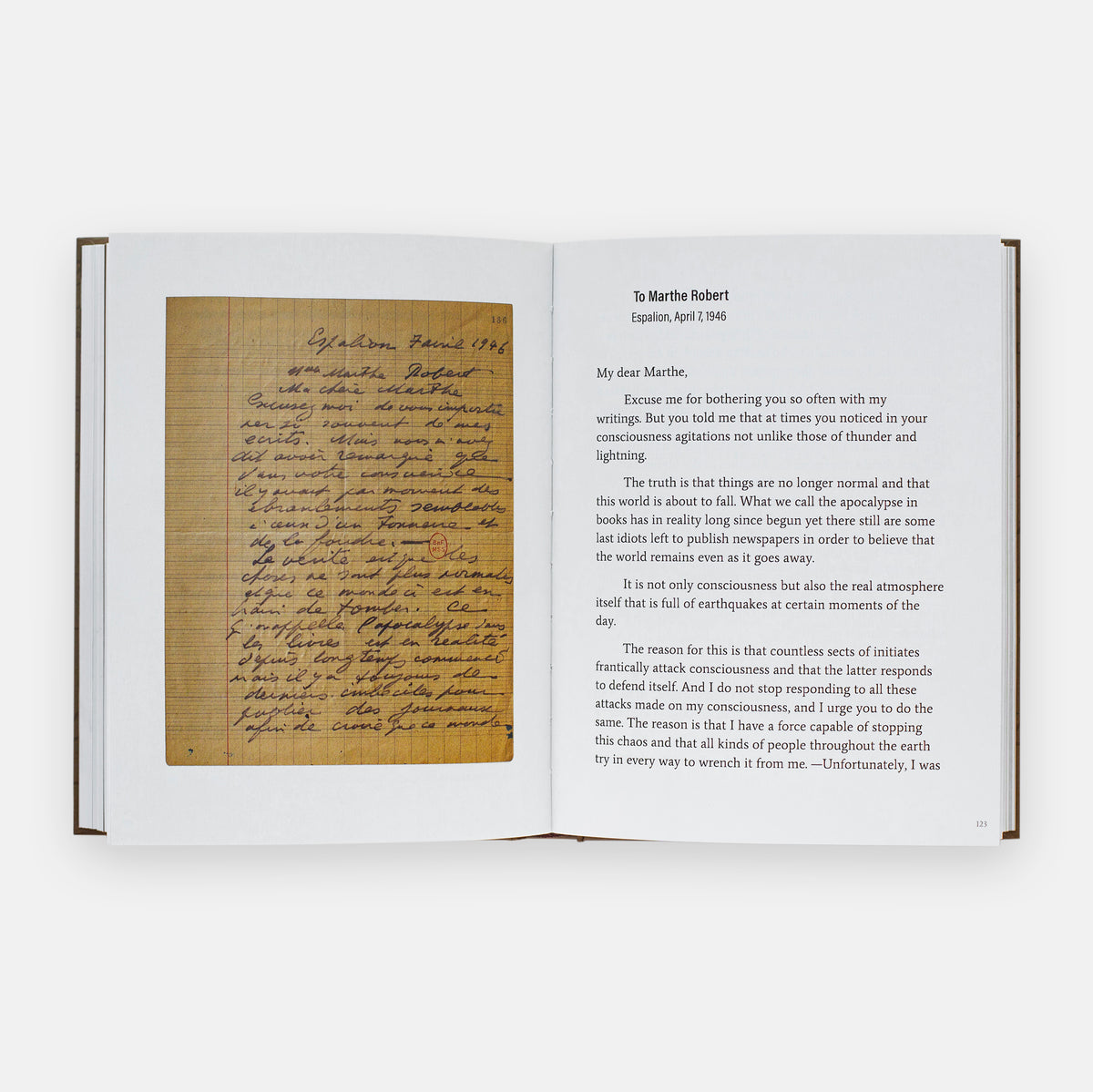 Succubations & Incubations - Antonin Artaud. Page showing photograph of Artaud's handwritten letter