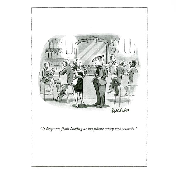 Looking at my phone - The New Yorker (greeting card)