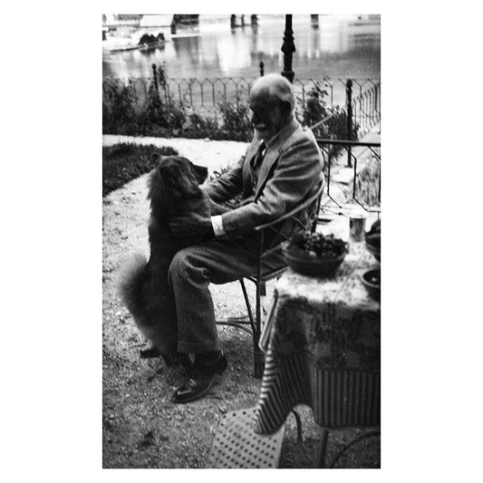 Print, Freud with chow, Jofi
