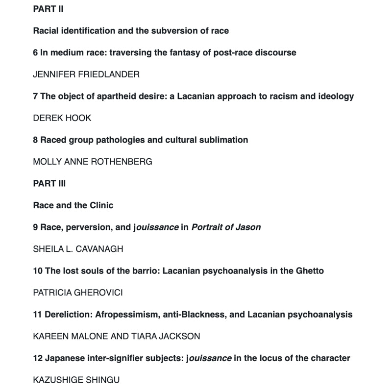 Lacan and Race  Racism, Identity, and Psychoanalytic Theory - ed. Sheldon George and Derek Hook