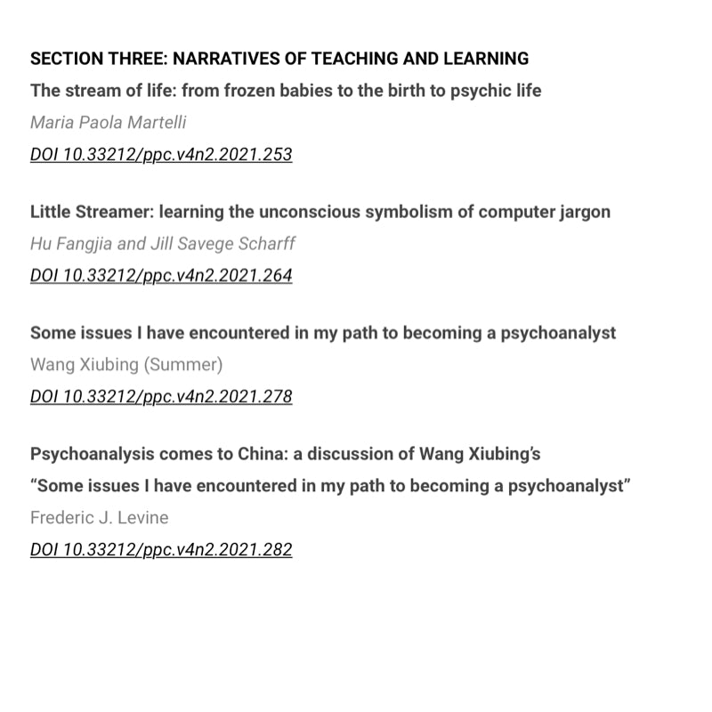 Psychoanalysis and Psychotherapy in China – Volume 4 Number 2 - edited by David E. Scharff