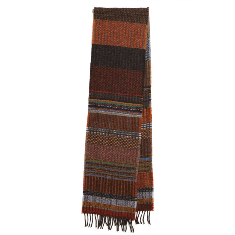 Wallace and Sewell Merino Lambswool Wainscot Rust Scarf