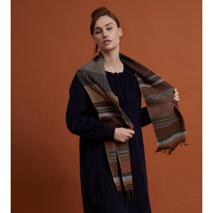 Wallace and Sewell Merino Lambswool Wainscot Rust Scarf