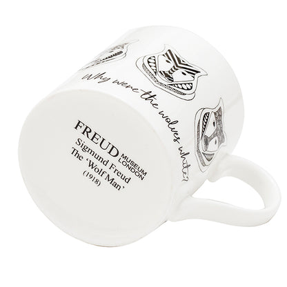Why were the wolves white? A ceramic Wolf Man Mug. Freud Museum London.