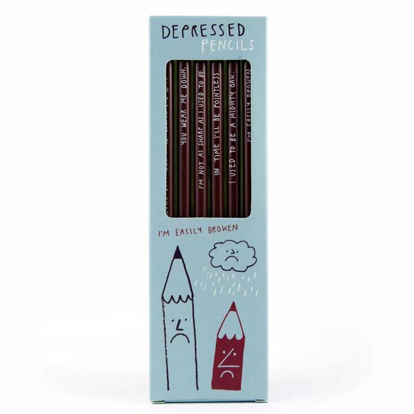 Depressed Pencils. such a sad little set of pencils.