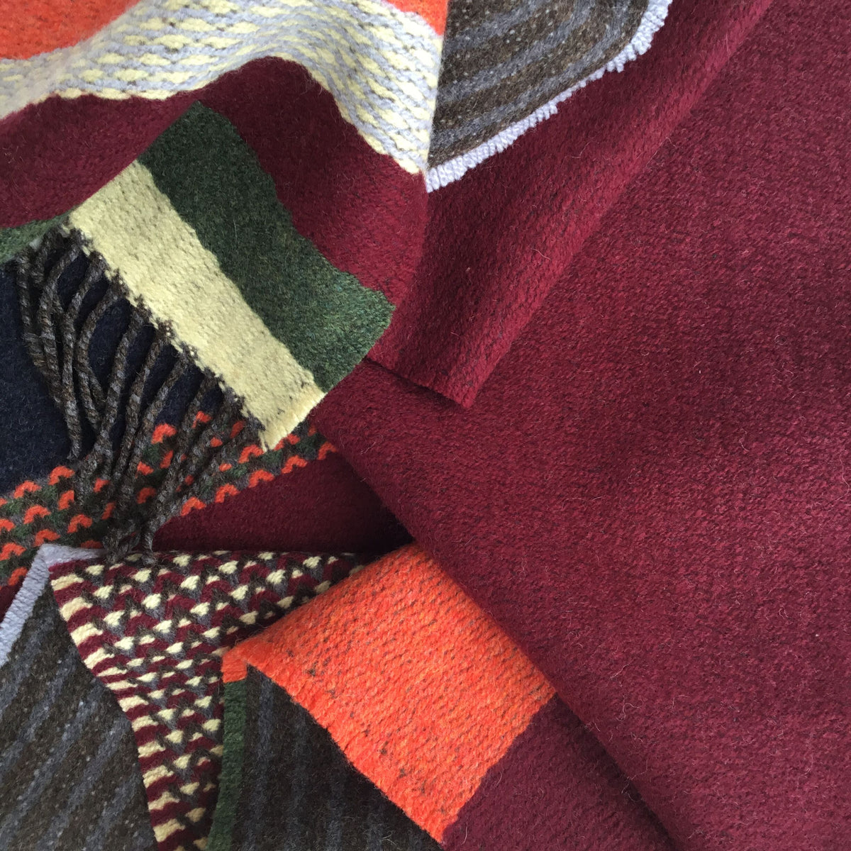 100% Merino Lambswool Scarf - Red